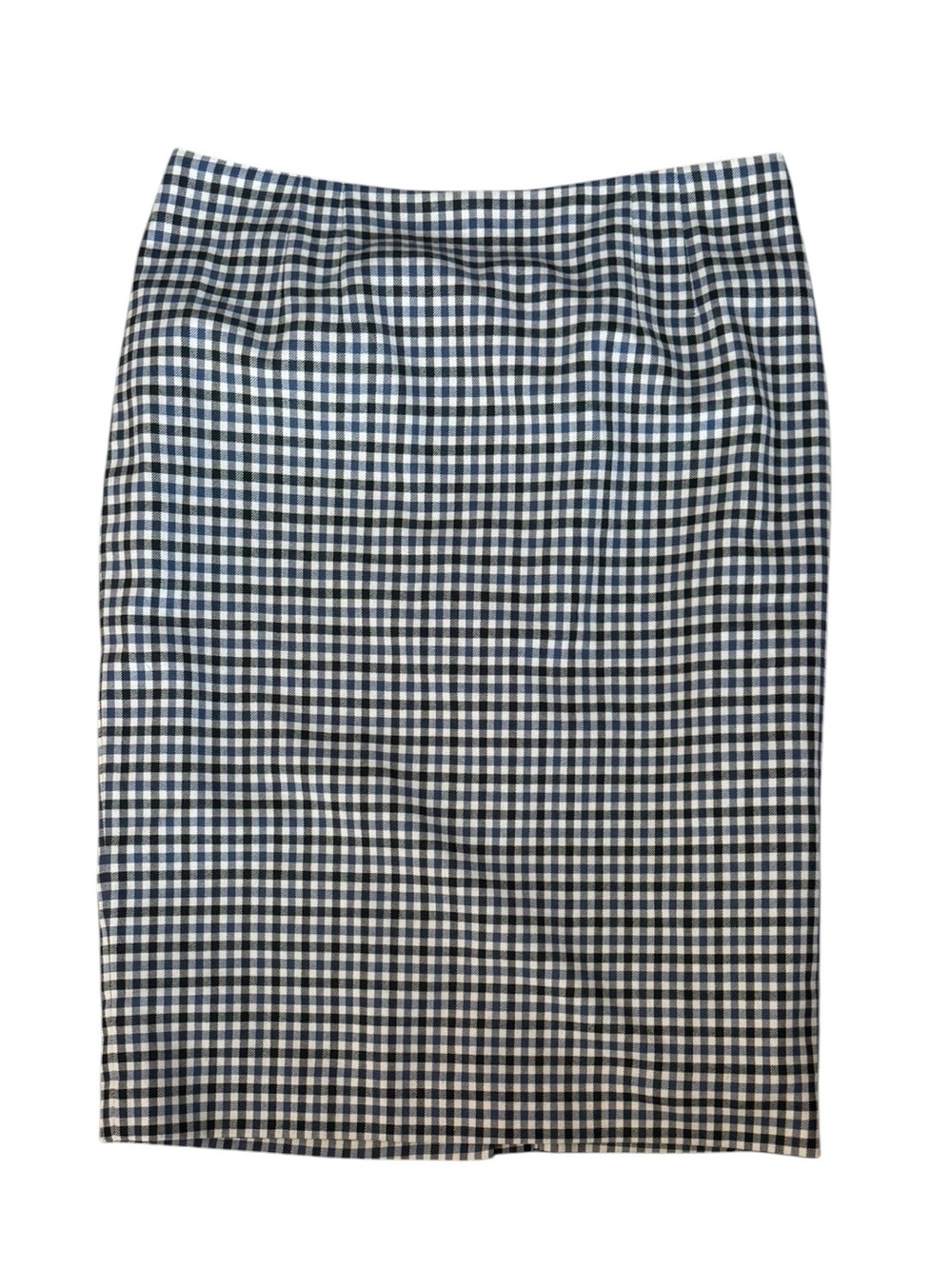 Pendleton Wool Gingham Plaid Pencil Skirt Size 12 Made USA Preppy Academia